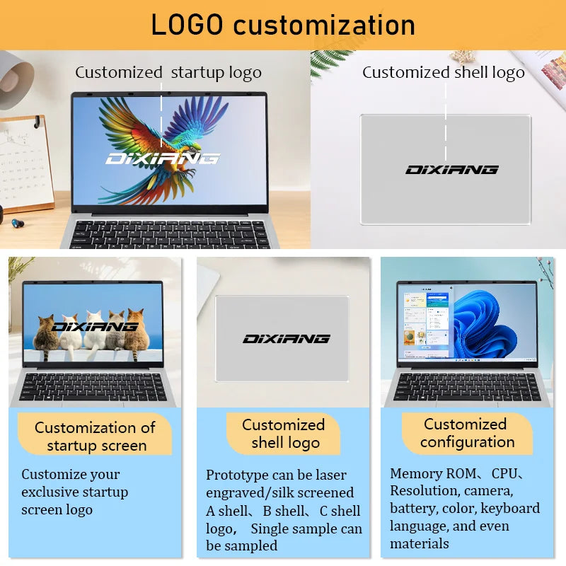 Chinese Customized New Intel 14-Inch N3350 Lightweight Business Laptop with Camera EU Plug & English Keyboard