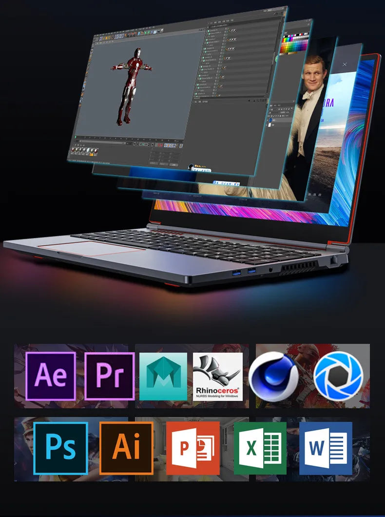 Newest I9 Laptops Computers I9 64gb 16 Inch I7 Screen Gaming Laptop With RTX 3060 I9 10 Generation Gaming Computer Notebook