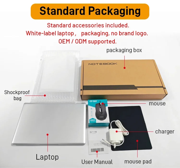 Chinese Customized New Intel 14-Inch N3350 Lightweight Business Laptop with Camera EU Plug & English Keyboard