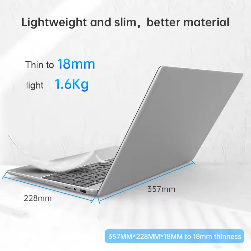 15.6inch New Laptop Business Computer OEM Pentium 6500Y 16GB RAM 1TB SSD Windows 10/11 Notebook Laptop for School Students