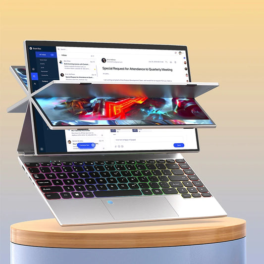 Latest 4-in-1 Touch Screen Business Laptop with 14-inch 360-degree Folding, Learning and Gaming Notebook with 16 RAM and 2TB SSD