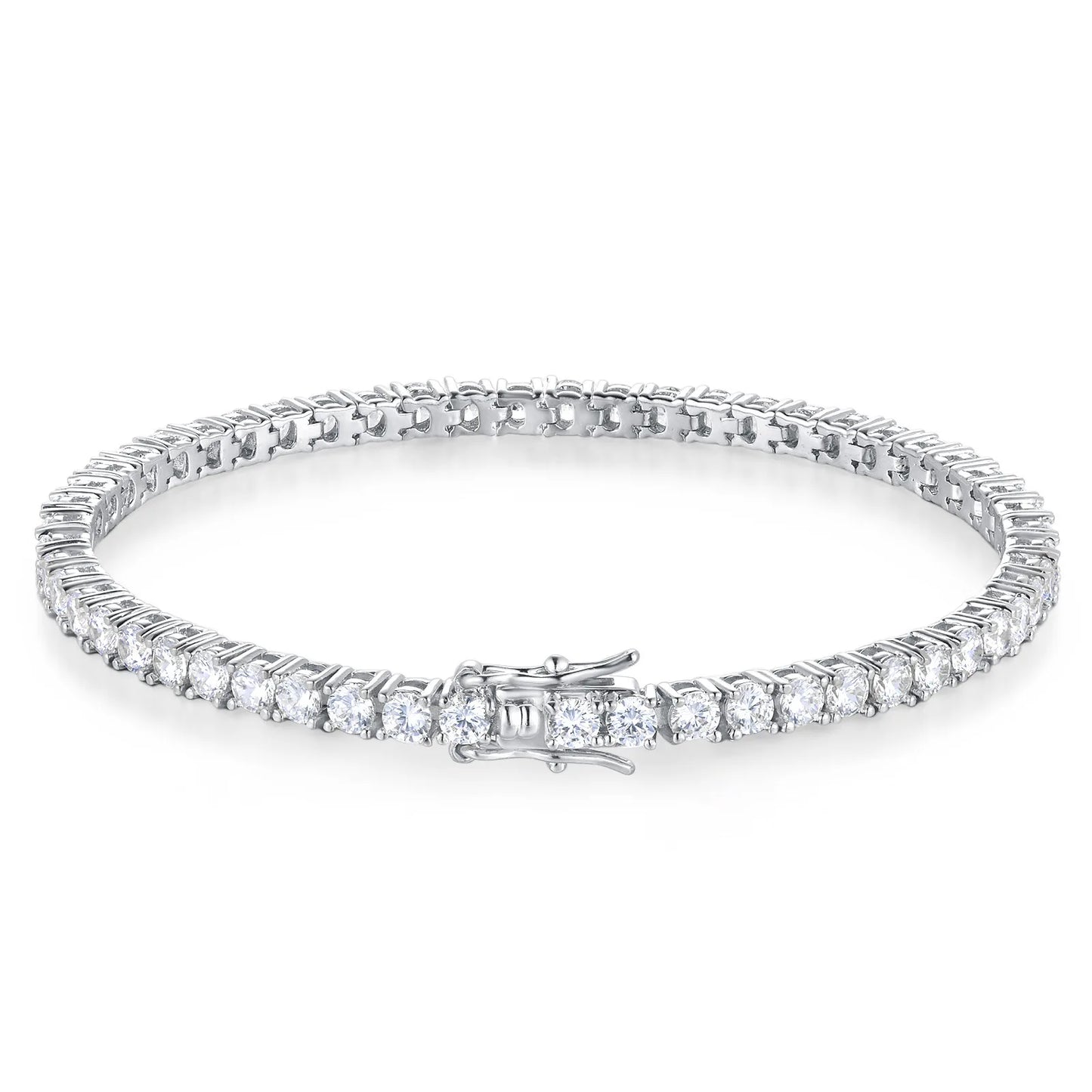 Factory Price D VVS1 Round Moissanite Tennis Bracelet Original S925 Sterling Silver Plated 18k Gold with GRA for Women Man