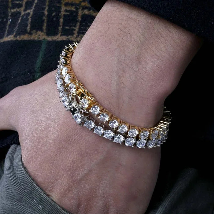 Factory Price D VVS1 Round Moissanite Tennis Bracelet Original S925 Sterling Silver Plated 18k Gold with GRA for Women Man