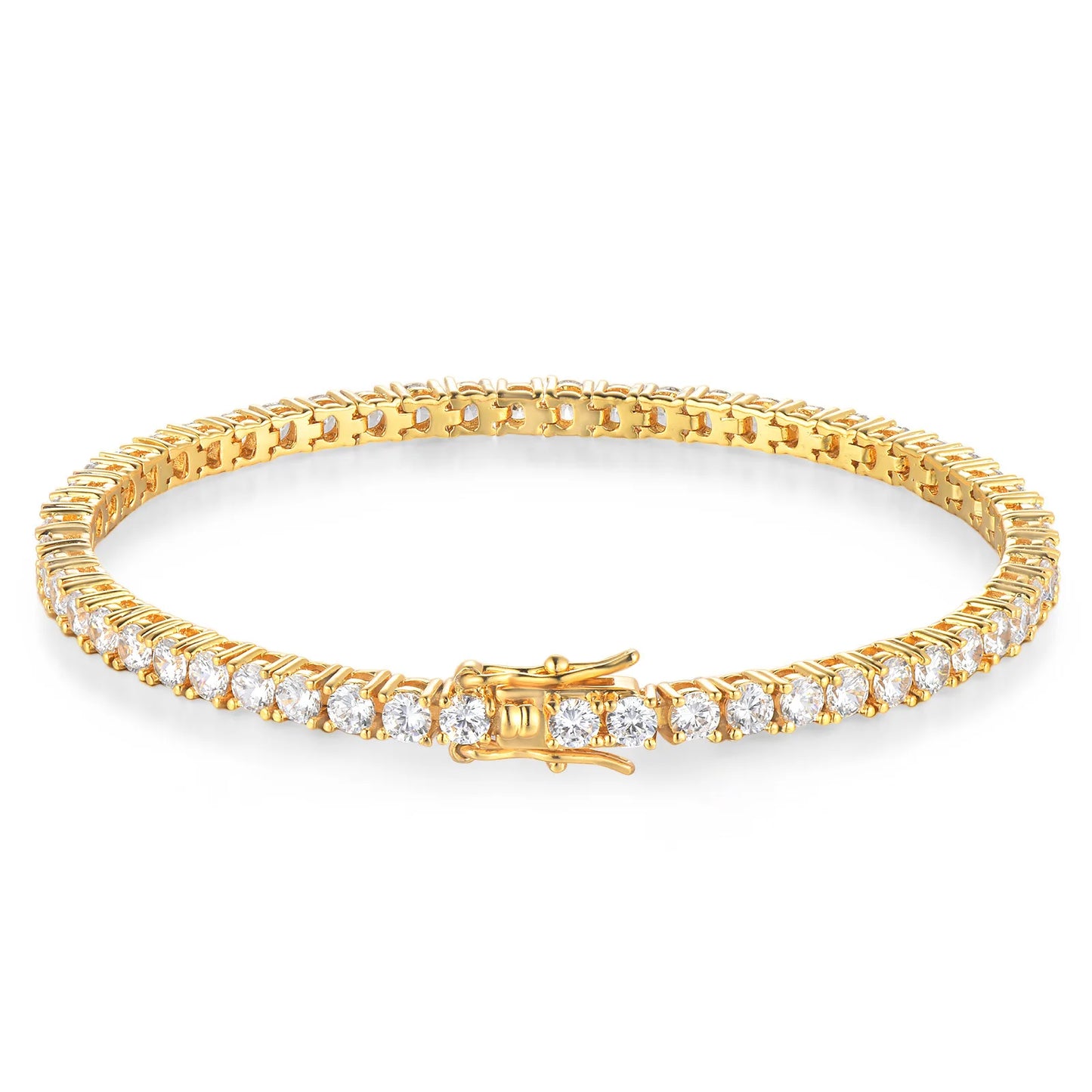 Factory Price D VVS1 Round Moissanite Tennis Bracelet Original S925 Sterling Silver Plated 18k Gold with GRA for Women Man